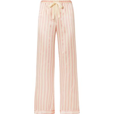 Chantal Striped Silk-Charmeuse Pyjama Pants from Morgan Lane