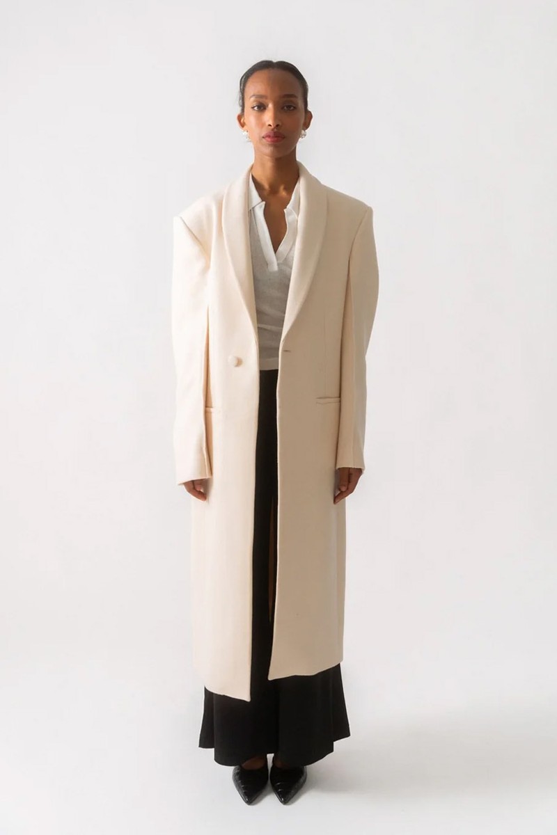 Tuxedo Dense Wool Blend Coat from Róhe