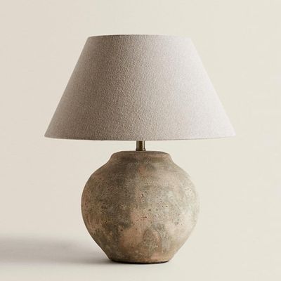 Lamp With Antique Finish Ceramic Base