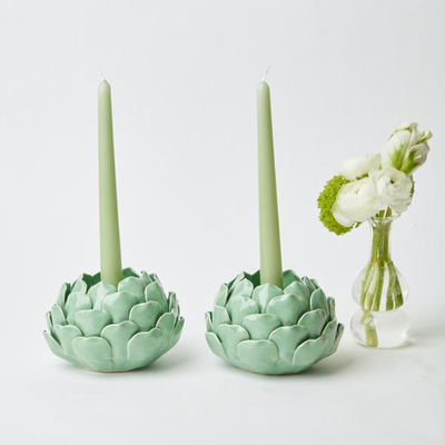 Pale Green Artichoke Candle Holder from Mrs Alice