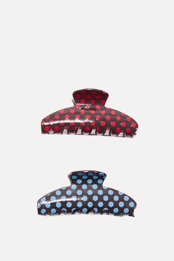 Set Of 2 Polka Dot Fur Clips from Stradivarius