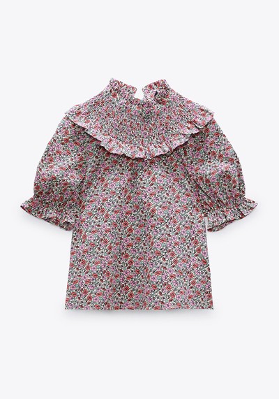 Floral Print Poplin Blouse  from Zara