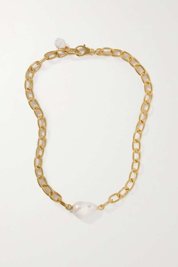 Baroque Gold Vermeil Pearl Necklace from Loren Stewart