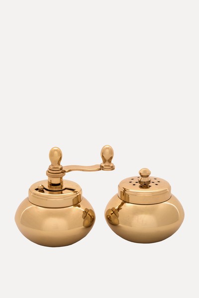 Viola Gold Plated Salt & Pepper Mill Set from Rebecca Udall