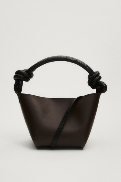 Mini Nappa Leather Crossbody Bag With Knot Details