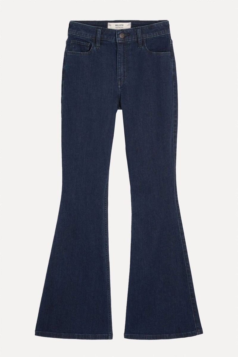 High-Rise Dark Wash Flare Jeans from Hollister