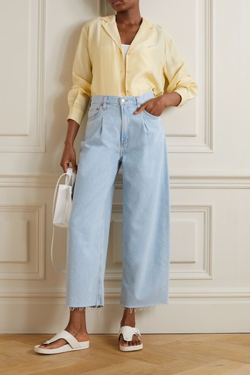 Dagna Cropped Frayed High-Rise Wide-Leg Recycled Jeans, £310 | AGOLDE 