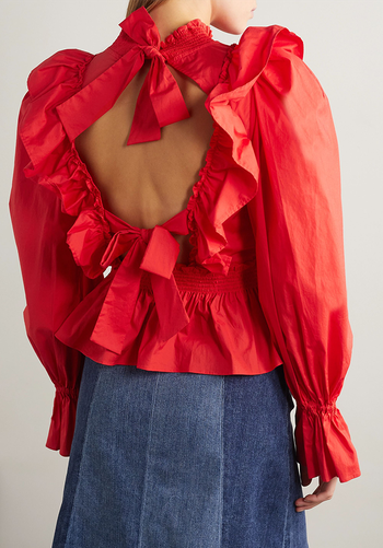 Gaia Open-Back Ruffled Blouse from Sea