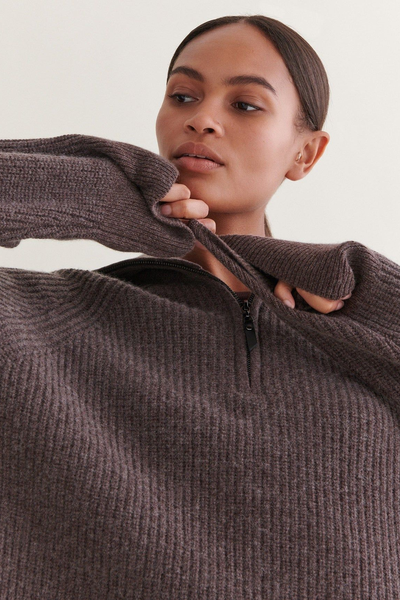 Cashmere Wool Half-Zip Jumper