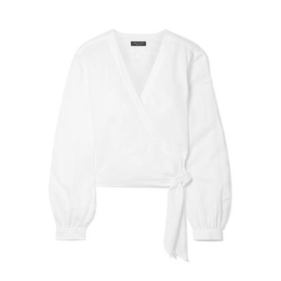 Prescot Cotton & Linen-Blend Wrap Top from Rag & Bone