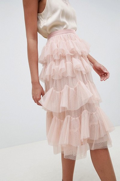 Tiered Tulle Midi Skirt from Needle & Thread