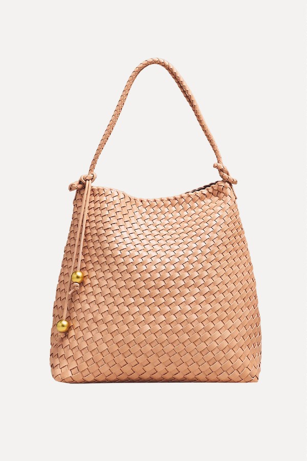 Woven Knotted-Strap Bucket Bag from Anthropologie