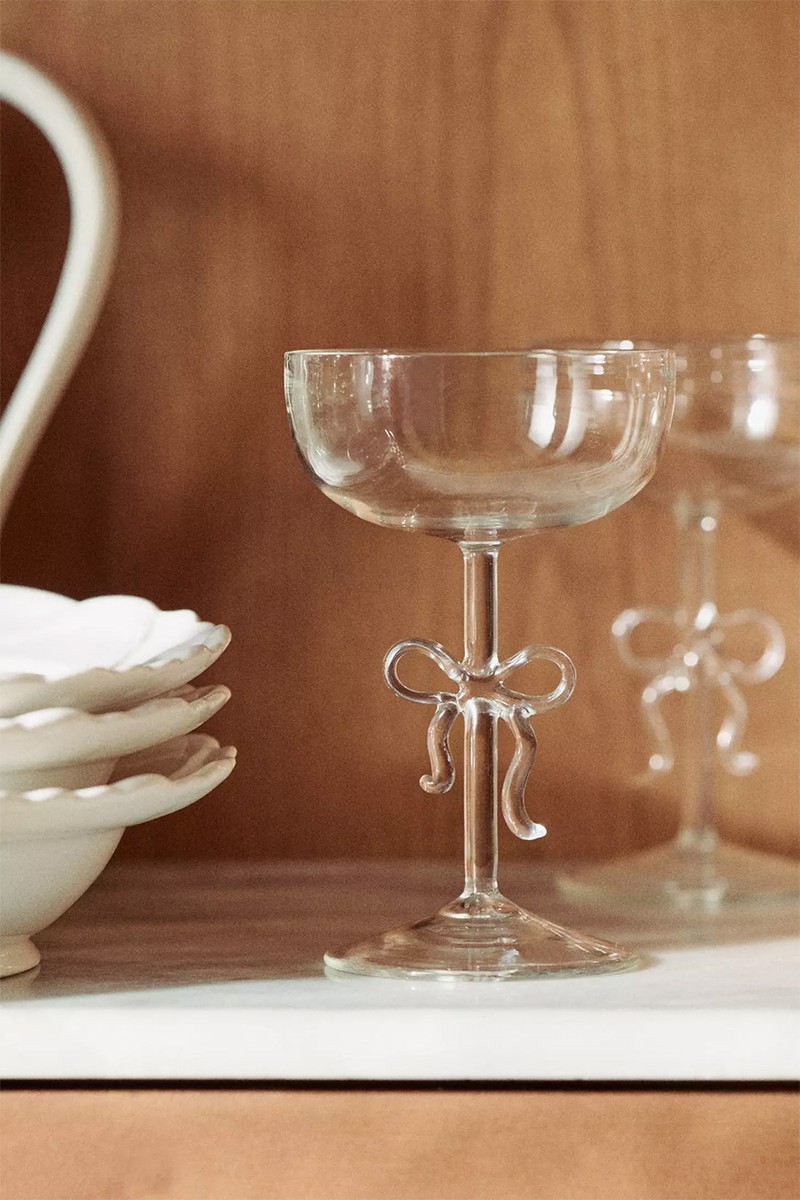 Benedita Bow Coupe Glass from Anthropologie