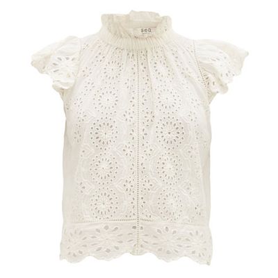 Daisy Cotton Broderie-Anglaise Blouse from Sea