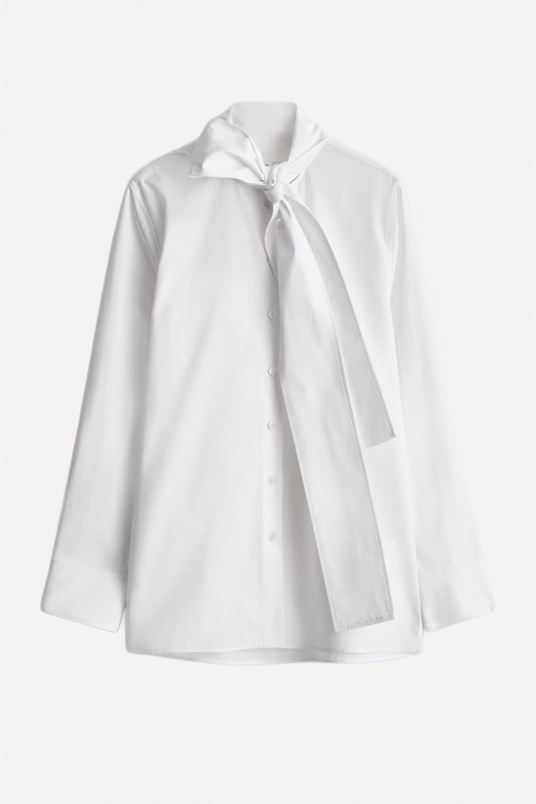 Bow-Detail Cotton Blouse