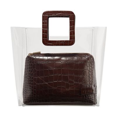 PVC & Croc-Effect Leather Tote from Staud