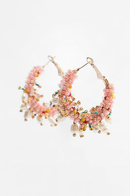 Hoop Earrings With Beads & Pearls from Zara