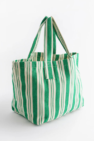 Striped Cotton Blend Canvas Shopper Bag from Next