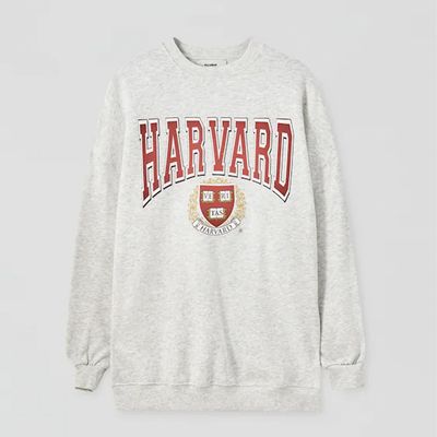 Grey Harvard Sweatshirt Dress from Pull & Bear