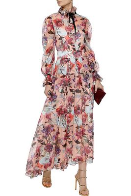 Floral-Print Silk-Blend Maxi Shirt Dress from Temperley London