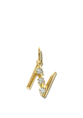 Diamond & 18kt gold initial charm (N-Z) from Jade Trau