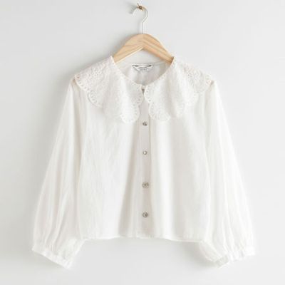 Button Up Crochet Collar Blouse from & Other Stories