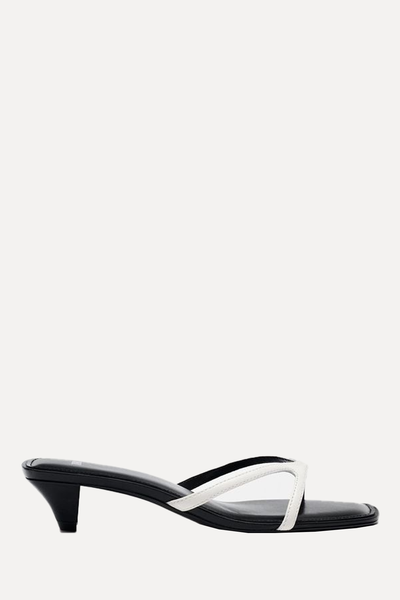 Kitten Heel Leather Sandals from Zara