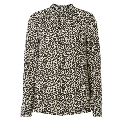 Multicoloured Leopard Print Long Sleeve Blouse