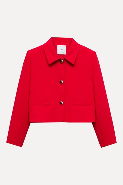 Buttoned Cropped Jacket from Mango