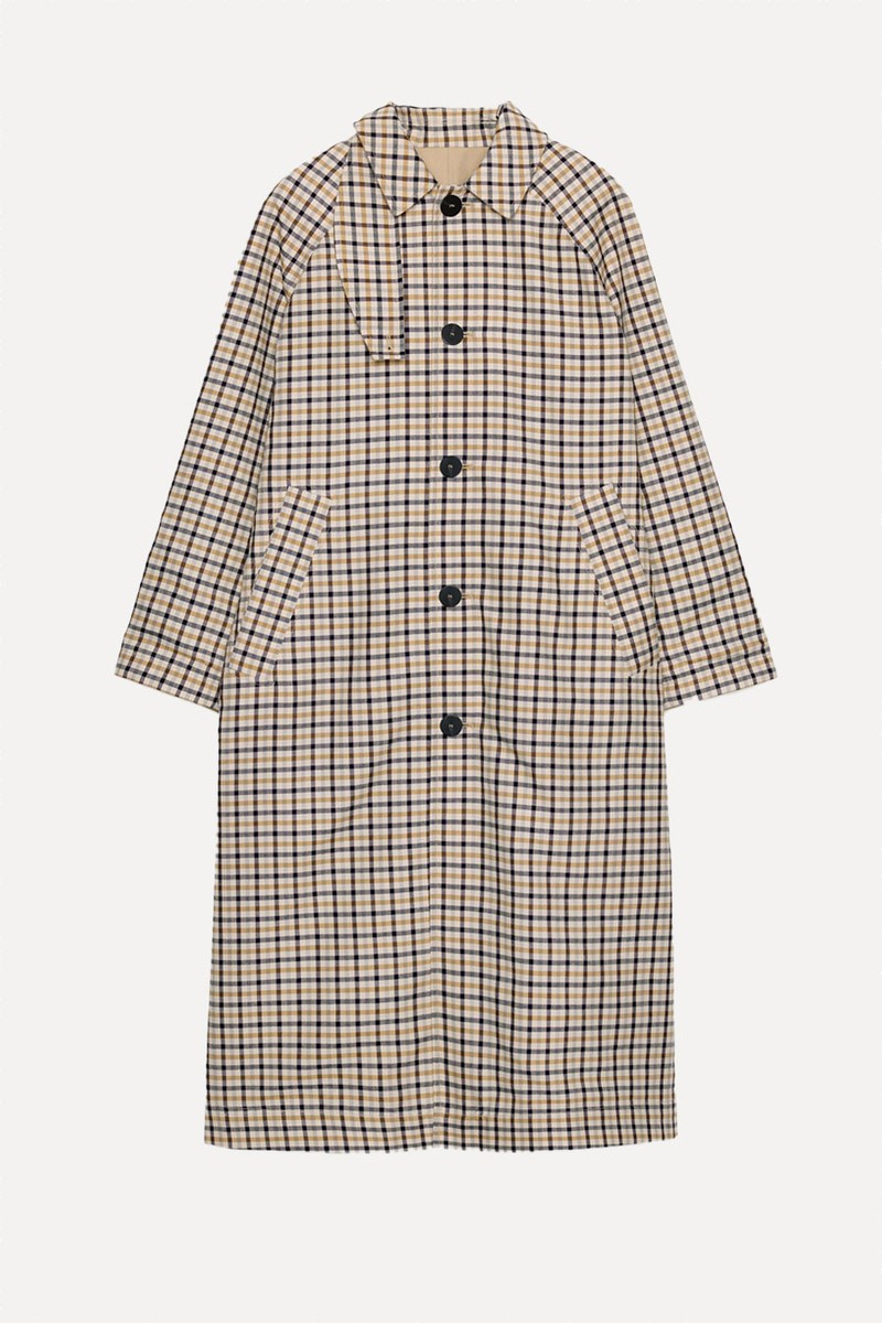Reversible Checks Trench Coat