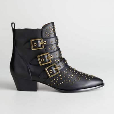 Trio Buckle Studded Ankle Boots from & Other Stories