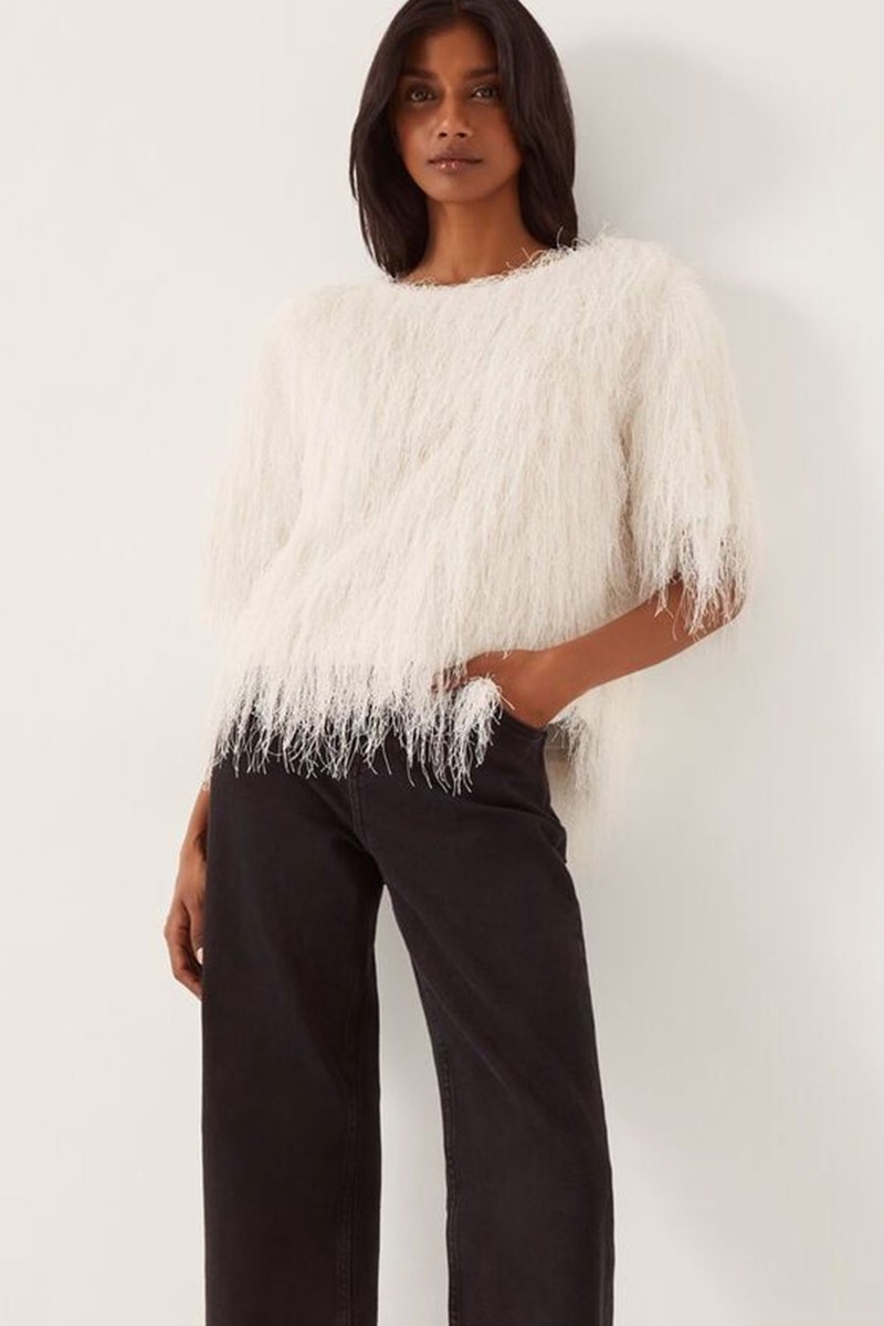 Tori Short Sleeve Fringe Top from Monsoon