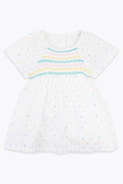 Cotton Spotted Crochet Dress from Marks & Spencer