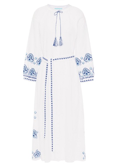 Audrey Embroidered Cotton Midi Dress from Melissa Odabash