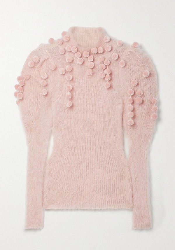 Concert Pompom-Embellished Mohair & Silk-Blend Sweater Zimme from Zimmermann