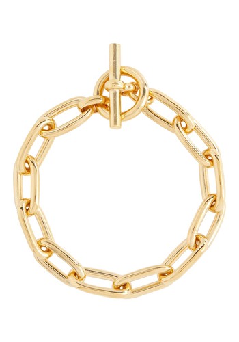 Small Gold Oval 18kt Gold-Plated Bracelet from Tilly Sveaas