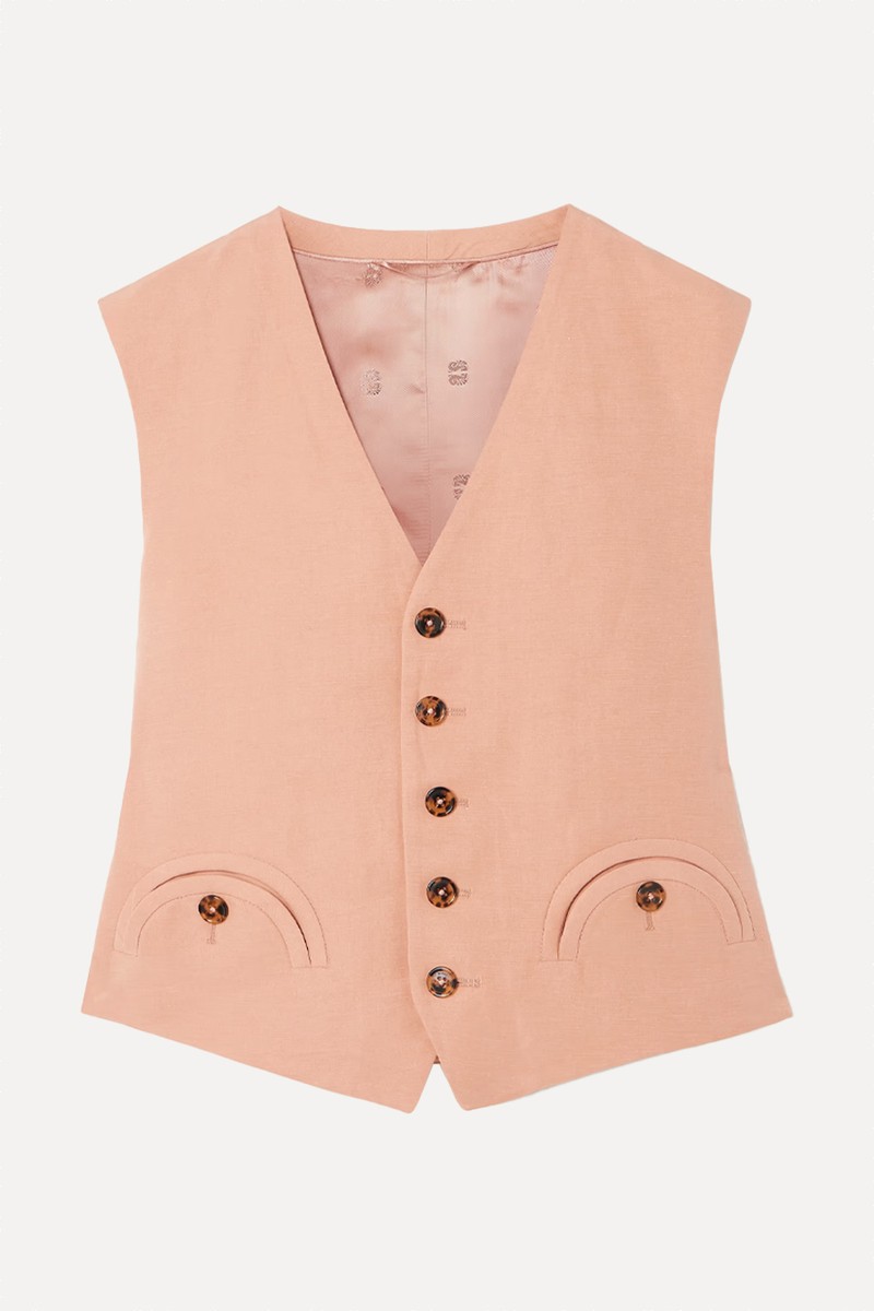 Flica Feral Silk & Linen-Blend Vest from BLAZÉ MILANO