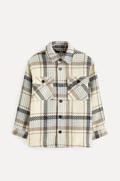 Neutral Brushed Check Overshirt 