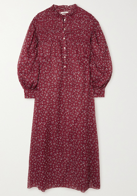 Shirred Floral-Print Cotton-Voile Midi Dress from Isabel Marant Étoile