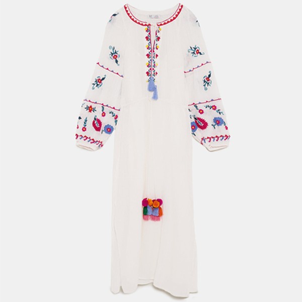Tunic Dress With Color Embroidery from Zara