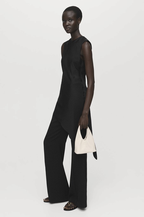 Asymmetrical Satin Top