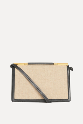 Natural Canvas & Faux Leather Framed Small Shoulder Bag from Stella McCartney