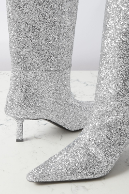 Viola Glittered Leather Knee Boots from Alexander Wang
