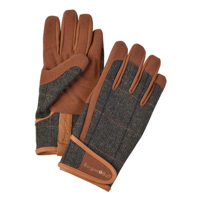 Tweed Gardening Gloves, Large, Brown from Burgan & Ball