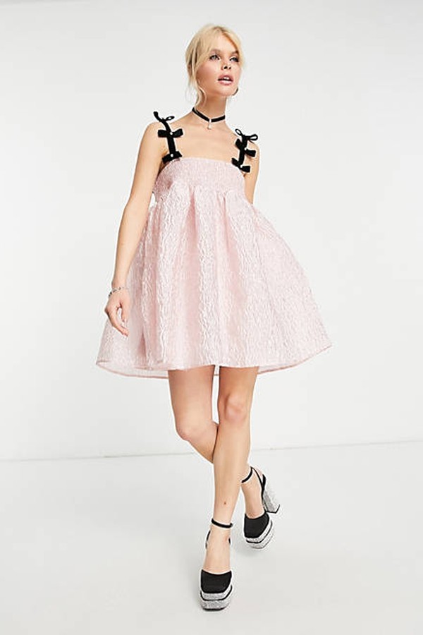 Bow Strap Babydoll Mini Dress from Sister Jane