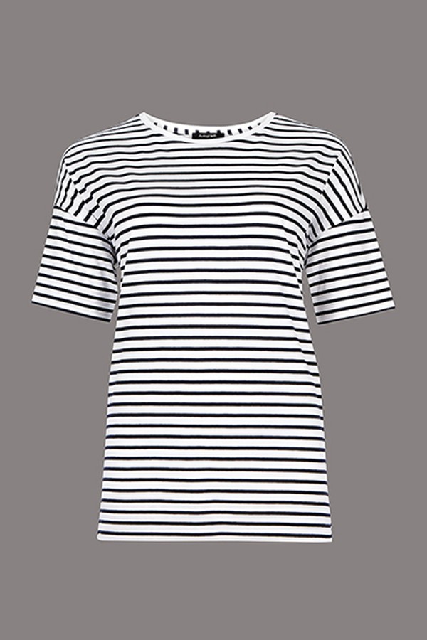 Pure Cotton Striped Short Sleeve Top