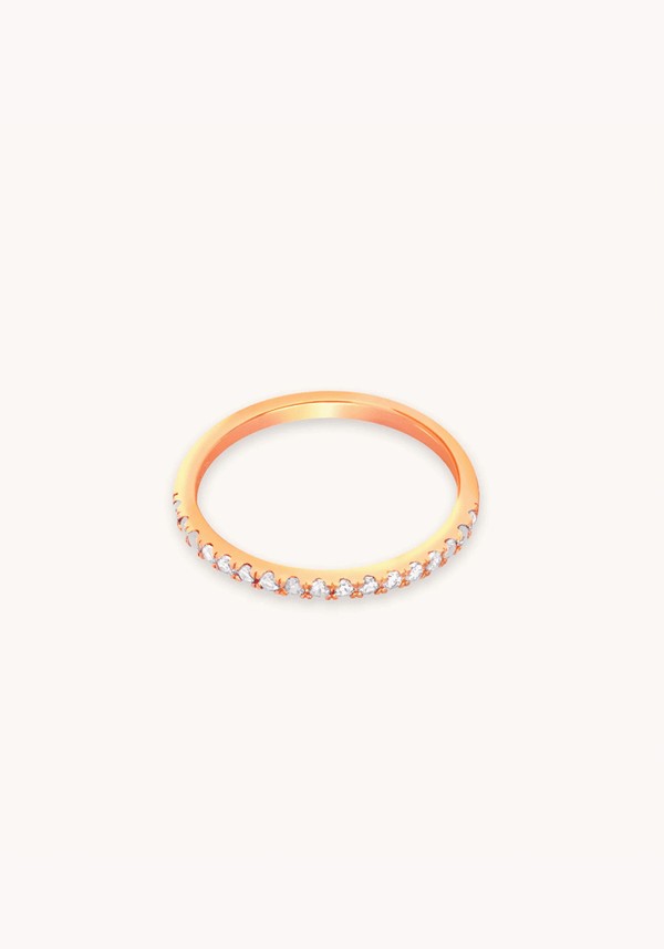 Iridescent Crystal Ring In Rose Gold