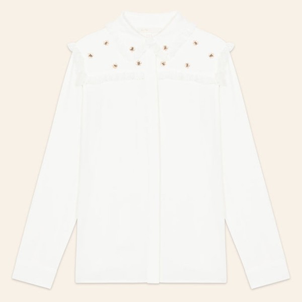 Shirt With Embroidered Bees from Maje