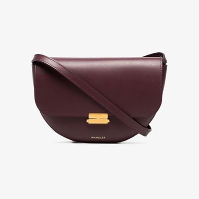 Burgundy Anna Leather Buckle Belt Bag from Wandler