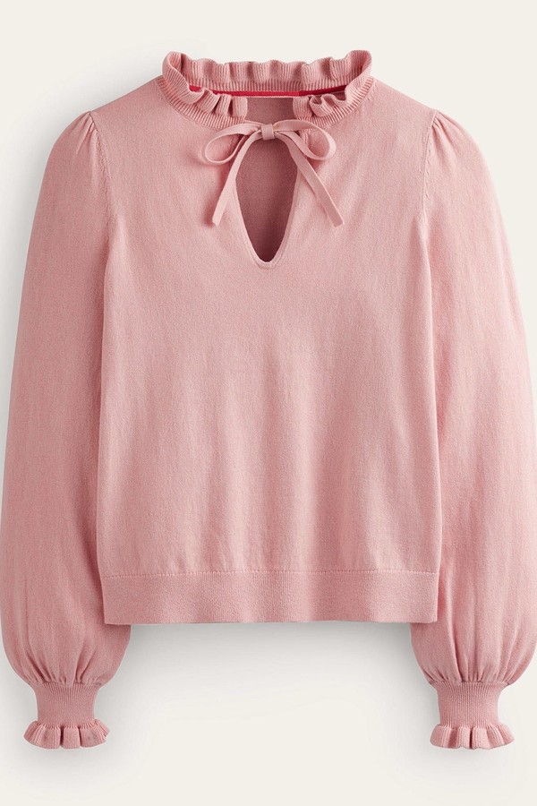 Ruffle Tie-Neck Jumper 